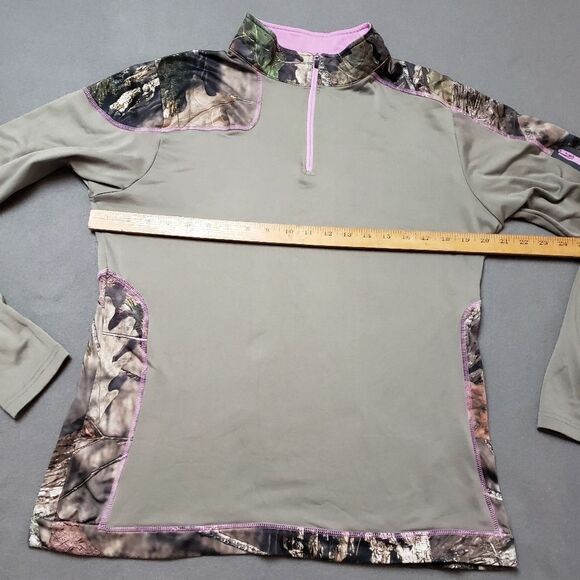Camo Hunting Thermal Shirt Pink Yukon Gear Mossy Oak 1/4 zip size Large - Picture 10 of 11